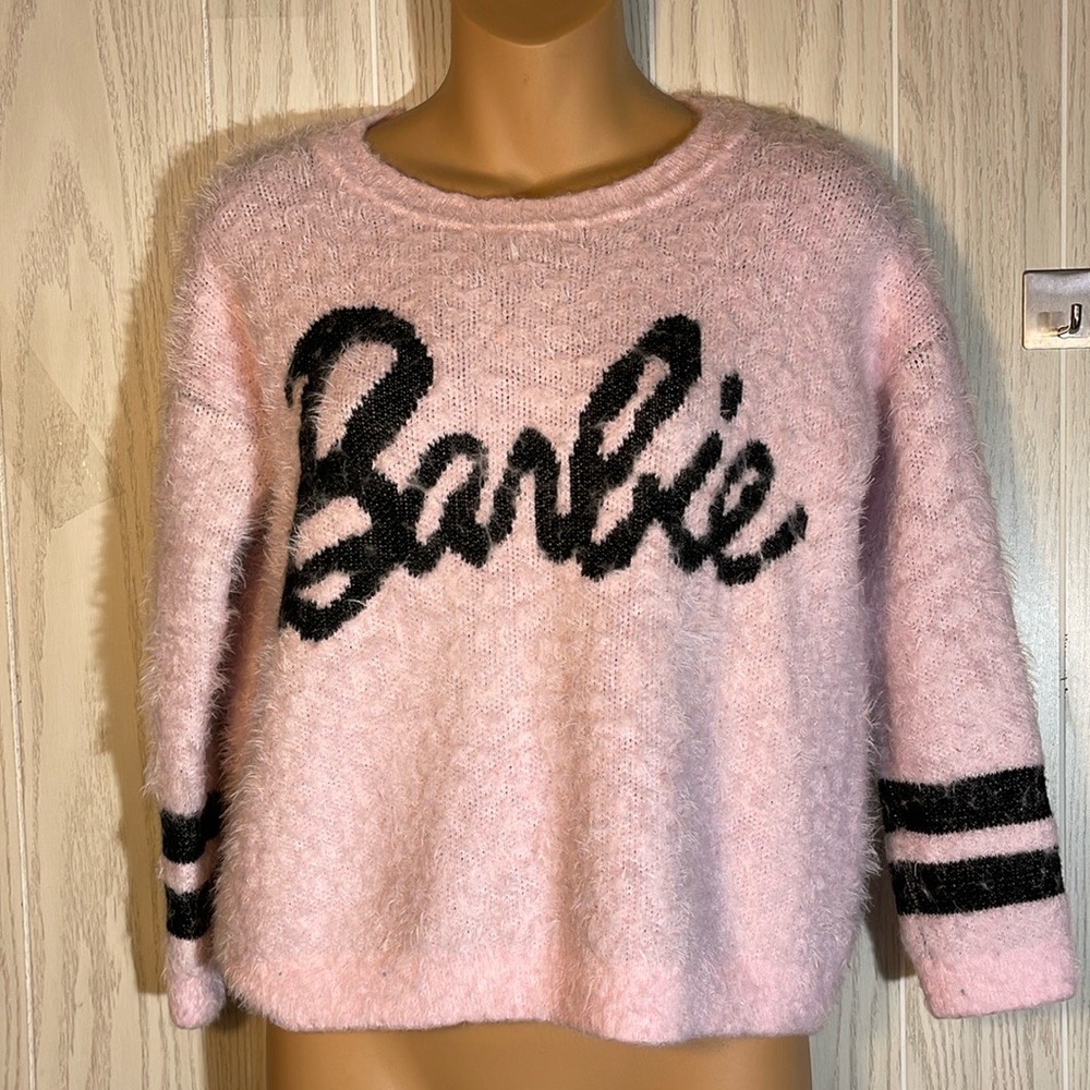 Forever 21 Pink and Black Crew Neck Sweater